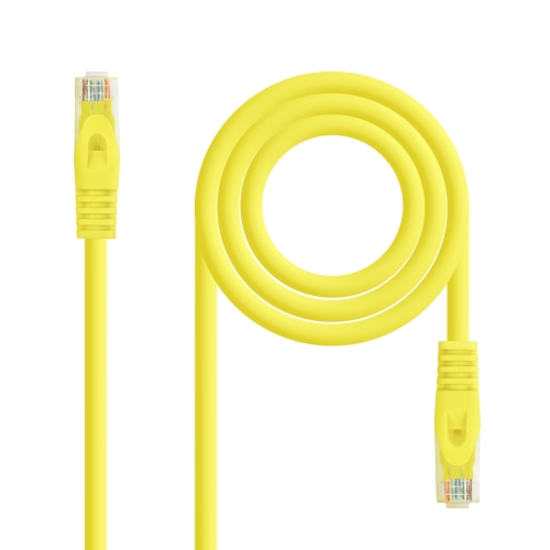 nanocable cable de red latiguillo rj45 lszh cat.6a utp awg24 amarillo 2.0m