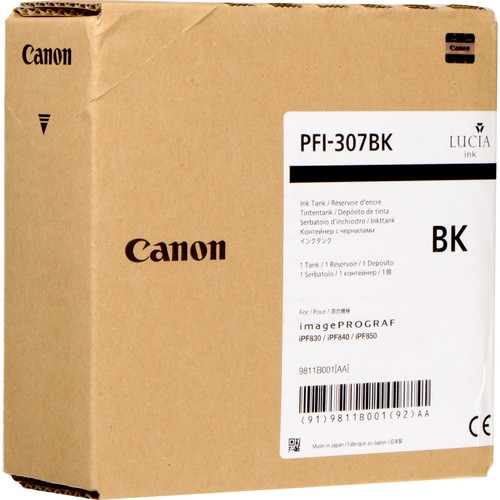 canon pfi 307bk (9811b001)cartucho de tinta negro