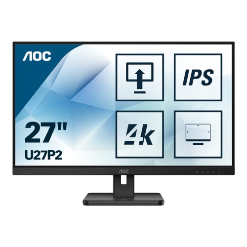 aoc monitor led 27" 3840 x 2160 4k uhd (2160p) @ 60 hz ips 350 cd/m² 4ms hdmi, displayport altavoces negro