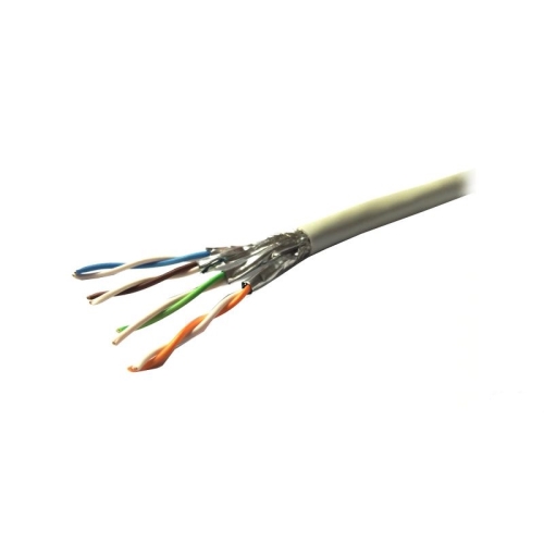 bobina de cable s/ftp cat.6a 23awg pvc sólido gris 305m