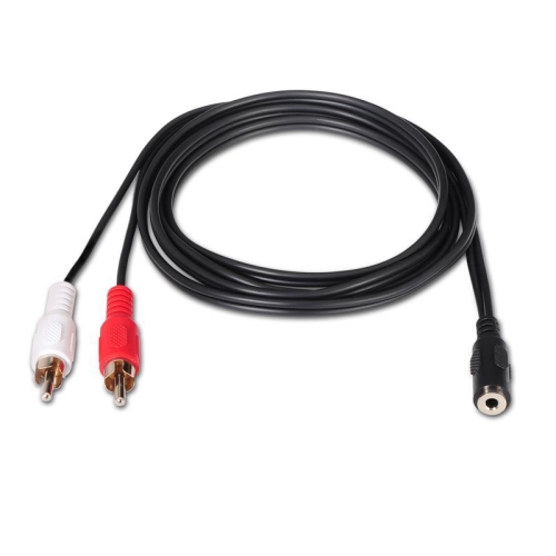 nanocable cable audio estéreo jack 3.5/h 2xrca/m negro 1.5m