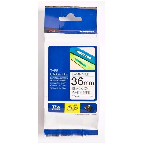 brother cinta rotuladora laminada blanco/negro 36mm