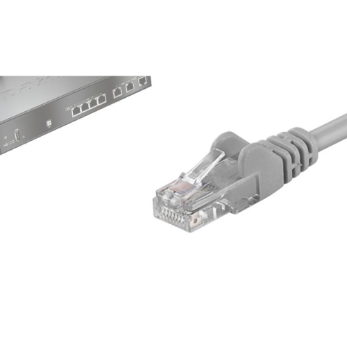 cable de red latiguillo cat. 6 24awg utp 0,25 m gris