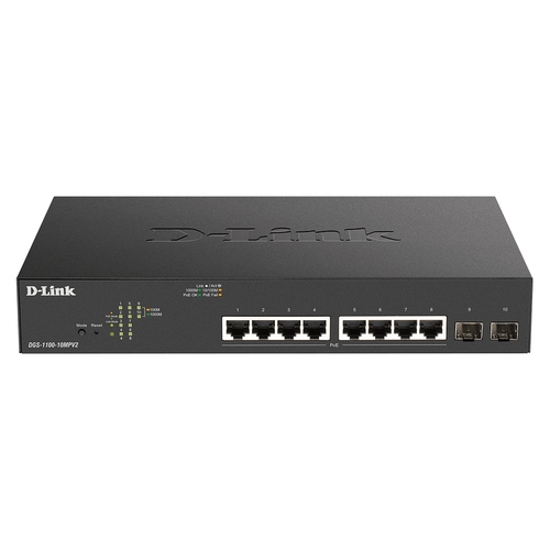 d link dgs 1100 10mpv2 switch 10xpoe+ gigab 2xsfp semigestionable