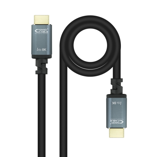 nanocable cable hdmi 2.1 iris 8k a/m a/m negro 1.0 m