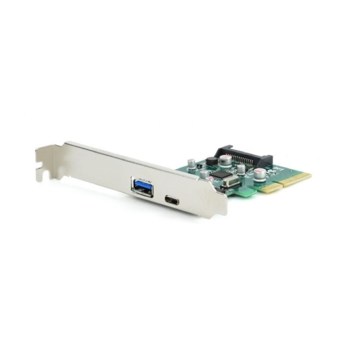 tarjeta pci e 2p. usb 3.0 usb c 3.1 (gen2) af + bracket bajo perfil