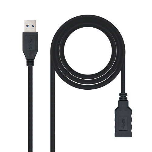 nanocable cable alargador usb 3.0 tipo a/m a/h negro 3.0m