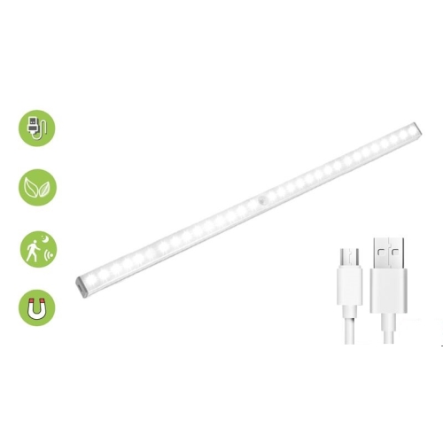 phasak lámpara con 36 leds y sensor movimento magnética 50cm para armarios rack