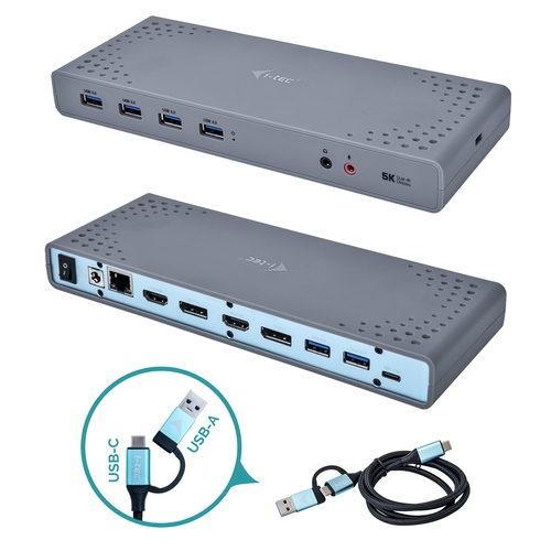 i tec usb 3.0/usb c/thunderbolt 2 x dp 2 x hdmi 6 x usb 3.0 1 x rj45 gigabit audio