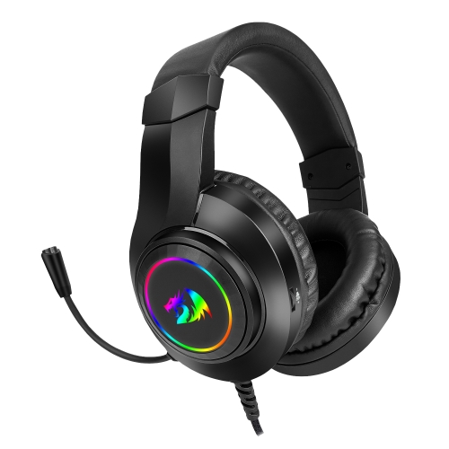 redragon hylas auricular gaming rgb 3.5mm micrófono negro