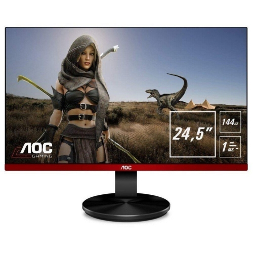 aoc monitor led gaming g2590fx 62,2cm/24,5'' 1920x1080 16:9 1ms 144hz 2xhdmi, vga, displayport vesa negro/rojo