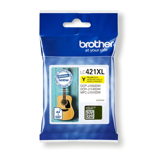 brother cartucho de tinta amarillo de larga duracin lc421xly para dcp j1050dw / dcp j1140dw / mfc j