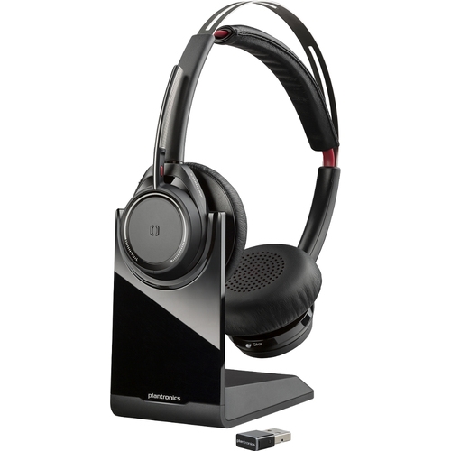 auriculares inalmbricos plantronics/poly voyager focus uc/ con micrfono/ bluetooth/ usb/ negro b825, sin base de carga.