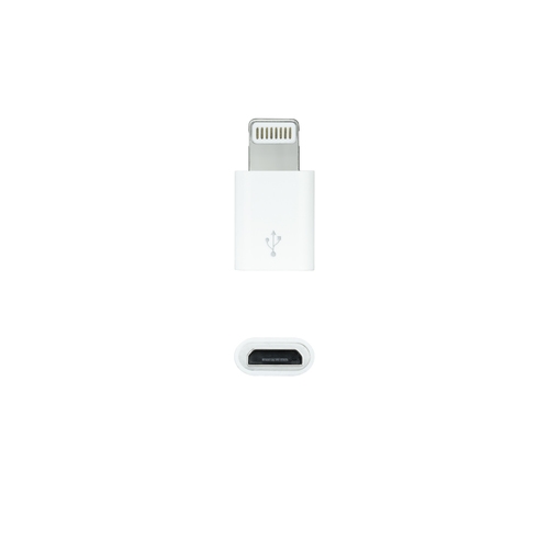 nanocable adaptador lightning/m a micro usb/h blanco