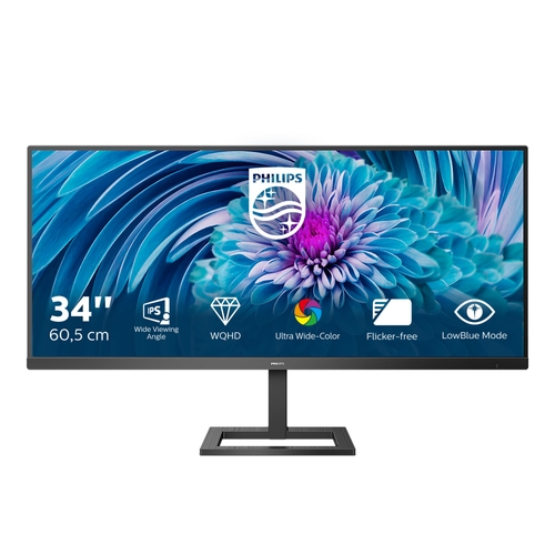 philips monitor e line 345e2ae/00 86.4cm/34" 3440x1440 wqhd freesync ips 4ms 21:9 negro