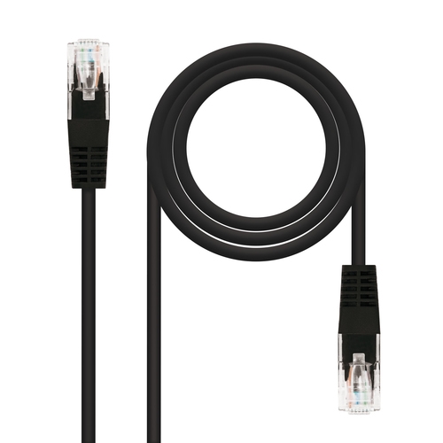 nanocable cable red latiguillo cat.6 utp awg24 negro 25 cm