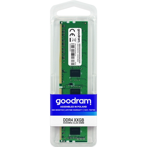 goodram ddr4 8gb dimm de 288 espigas 3200 mhz / pc4 25600 1.2 v sr cl22 sin memoria intermedia no ecc