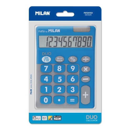 milan calculadora touch duo 10 digitos dual blister azul