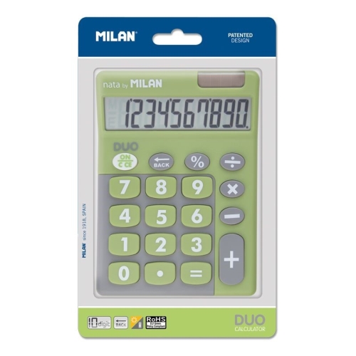 milan calculadora duo 10 digitos dual blister verde