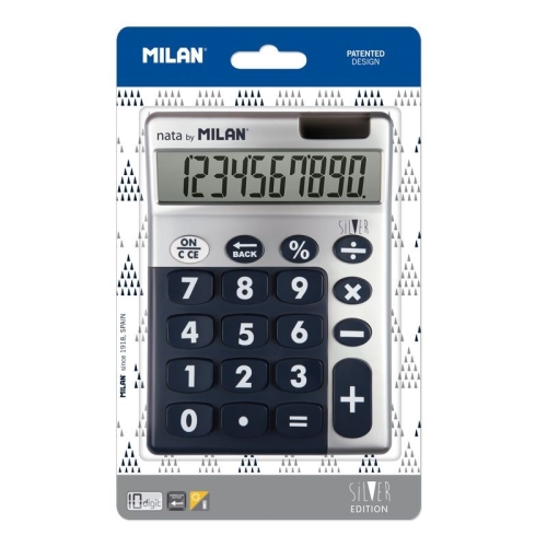 milan calculadora azul silver 10 digitos dual blister