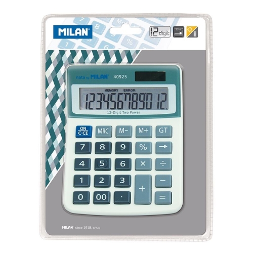 milan calculadora azul 12 digitos dual blister
