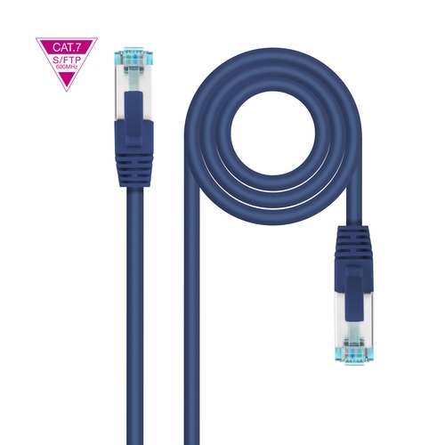 cable de red latiguillo cat.7 600mhz lszh sftp pimf awg26, azul, 30 cm