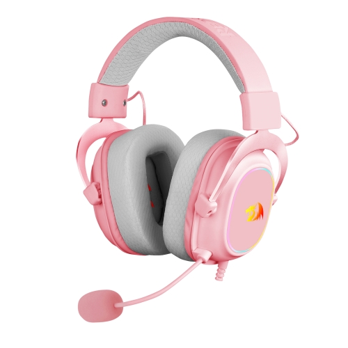 redragon zeus x auricular gaming rgb virtual 7.1 usb micrófono rosa