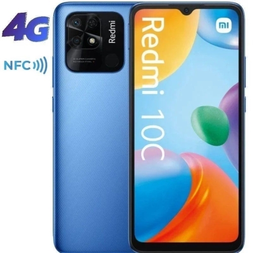 xiaomi smartphone redmi 10c nfc 6.71" fhd+ 4/64gb 4g dualism a11.0 azul ocano