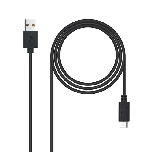 cable usb 2.0 3a, tipo usb c/m a/m, negro, 3.0 m