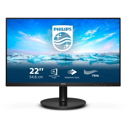 philips monitor led 222v8la/00 22" 1920x1080 full hd @ 75hz va 4 ms hdmi, vga, displayport negro