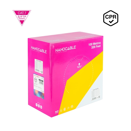 bobina de cable sftp pimf awg23 nanocable 10.20.1700 100 cat.7/ 100m/ naranja