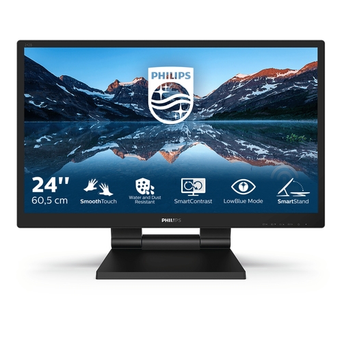 philips monitor b line bline 242b9t 24 pantalla táctil ips 1920 x 1080 (full hd), vga, dvi d, displayport 1.2, hdmi 1.4, usb 3.1 altavoces integrados