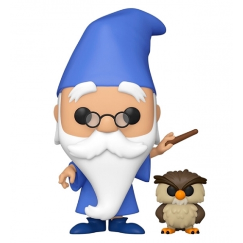 funko pop disney the sword and the stone merlin el encantador merlin con archimedes 49152