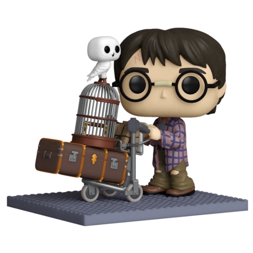 funko pop deluxe harry potter harry empujando el carro con hedwig 57360