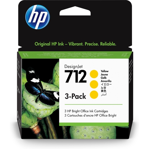 hp cartucho nº712 amarillo designjet t200 / t600 n 712 *pack 3*