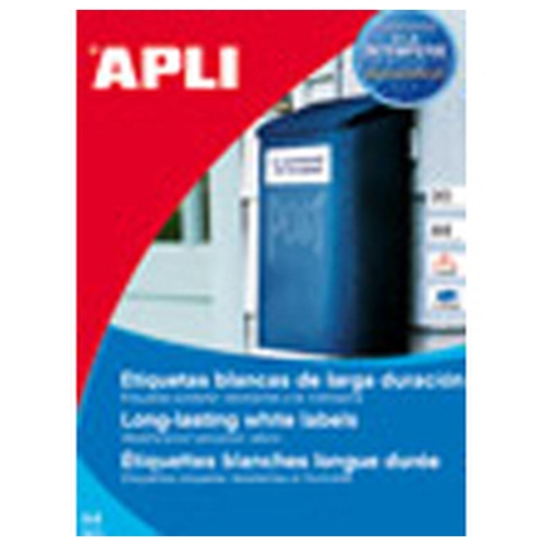 apli etiquetas blancas poliester resistentes intemperie a4 210 x 297 mm 100 hojas adhesivo permanente, láser
