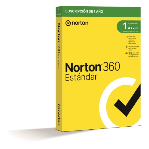 norton 360 standard antivirus 10gb almacenamiento 1 usuario 1 dispositivo 12 meses caja