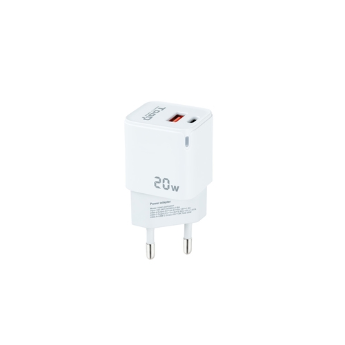 tooq cargador de pared usb c/pd + usb a/qc 20w