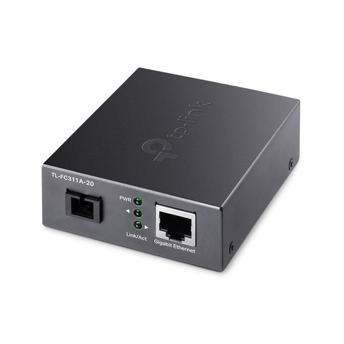 convertidor de fibra tp link fc311a 20 single mode gigabit bidireccional de 1p rj45 10/100/1000 a 1p sc port gigabit cobertura 20km