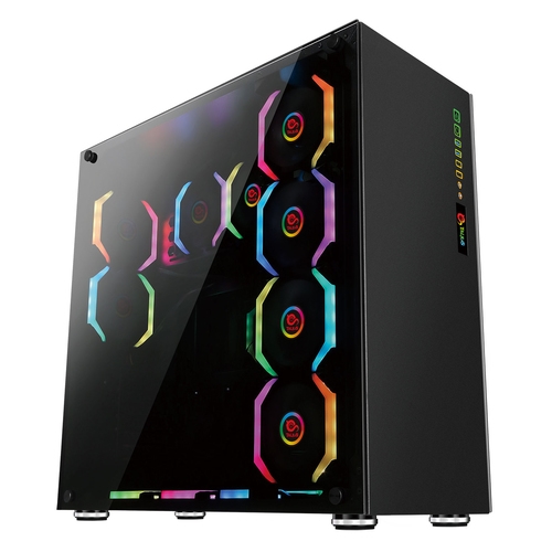 talius avalon eatx 4x120mm laterales rgb 12x2.5"/3.5" 3 x 2.5" 7 ventiladores opcionales admite líquida hasta 240mm laterales de cristal templado 560x570x240mm