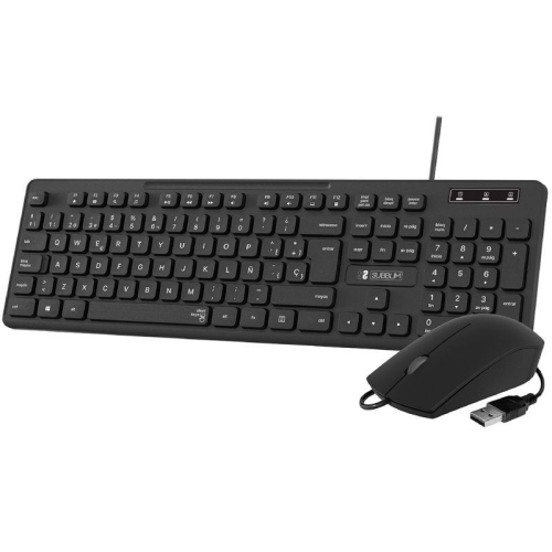subblim combo business slim teclado ratón óptico usb silencioso con cable