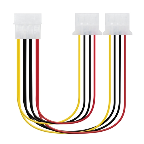 nanocable cable alimentación molex 4 pin m a 2 x 4 pin hembra 20cm