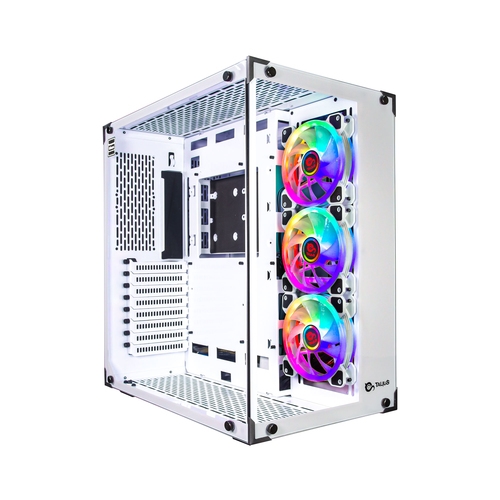 talius cronos atx black rgb cristal templado usb 3.0 blanca