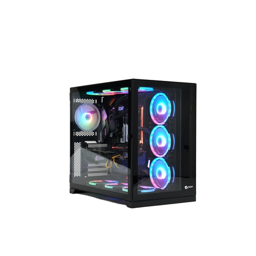 talius caja pc gaming zeus black. ventana cristal templado frontal y puerta lateral. estructura modular doble camara. usb 3.0 (no incluye ventiladores)