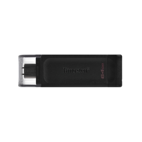 kingston datatraveler 70 memoria usb 64gb usb c 3.2 gen 1 con tapa enganche para llavero color negro