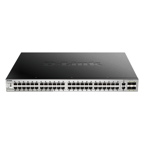 switch gestionable l3 d link stackable dgs 3130 54ps/e 48p poe (370w) giga + 2p 10g + 4p 10g sfp+