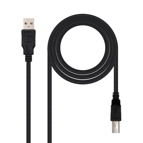 cable usb 2.0 impresora tipo a/m b/m, negro 1.0 m