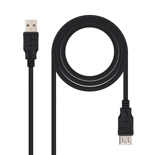 cable usb 2.0, tipo a/m a/h, negro, 1.0 m