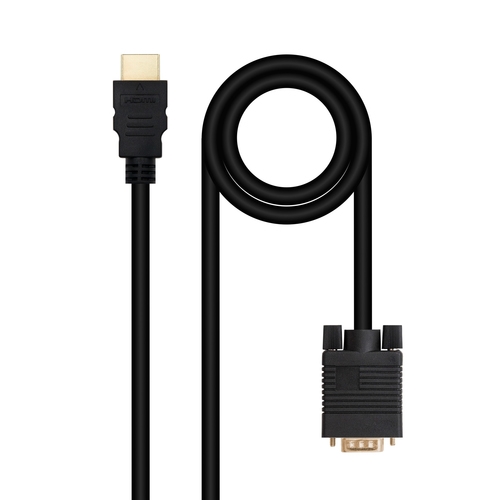 cable conversor hdmi a vga, hdmi/m vga/m negro 1.8