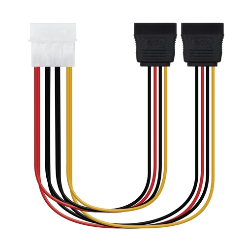 cable sata alim 5.25(molex 4pin)/m 2xsata/h 30 cm